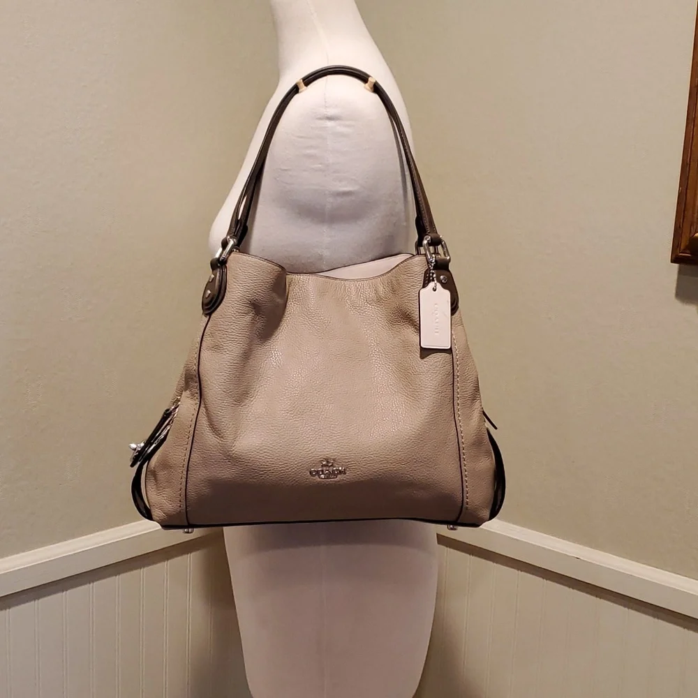 Coach exotic trim Edie shoulder bag